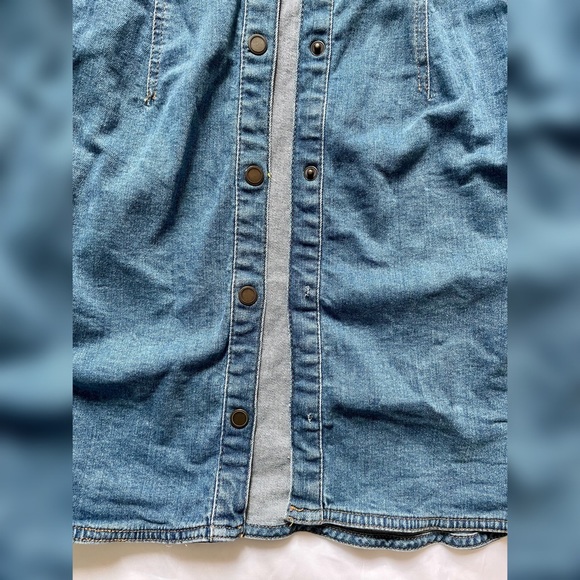 Free People Dinomyte In Denim Long- Sleeve Mini Dress - Picture 9 of 9